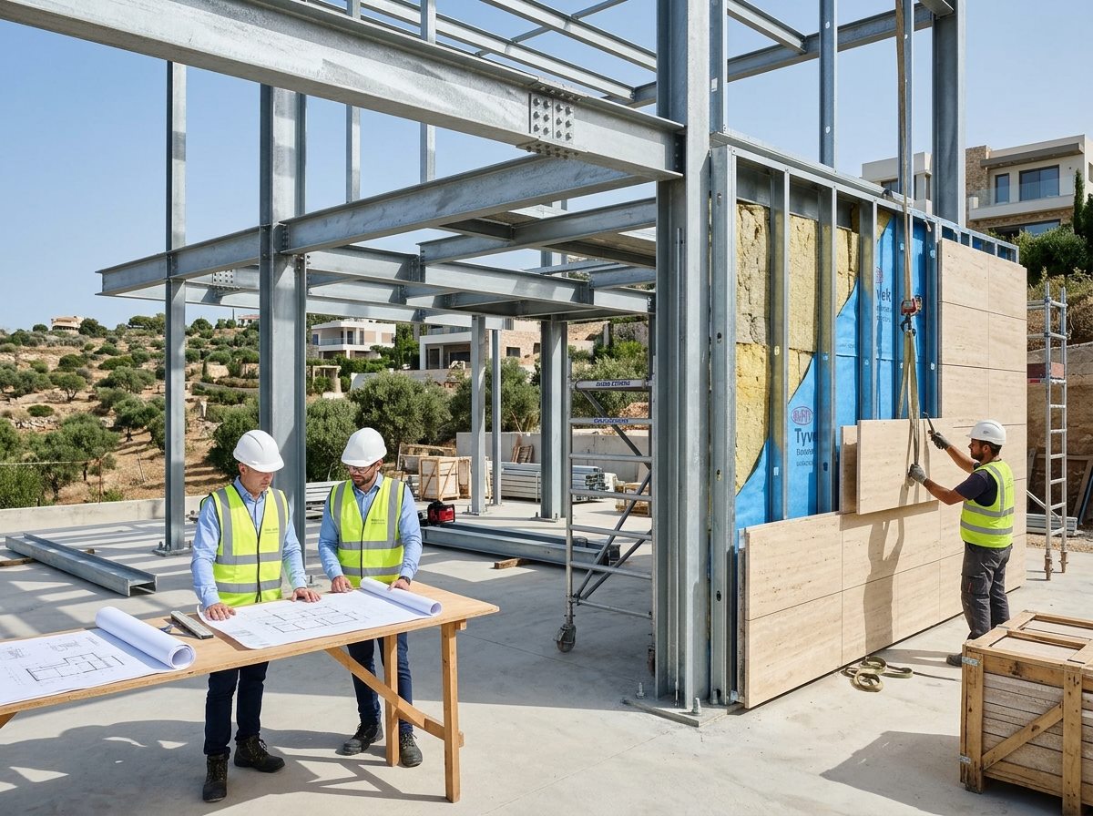 S350GD+Z275 Galvanizli Çelik Villa Taşıyıcı Sistem ve Taşyünü Kabuk