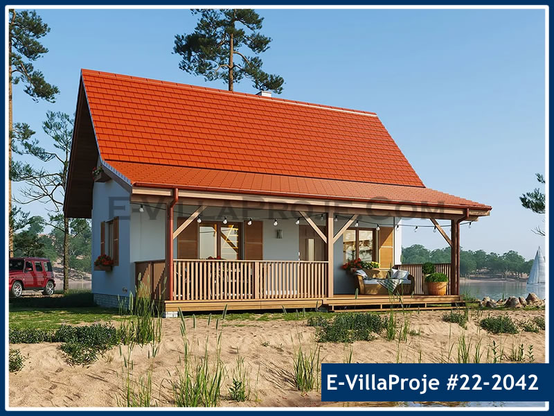 CVL-22-2042 • 100 m² 3+1 Dubleks Çelik Villa - Mimari Kat Planı ve Dış Cephe