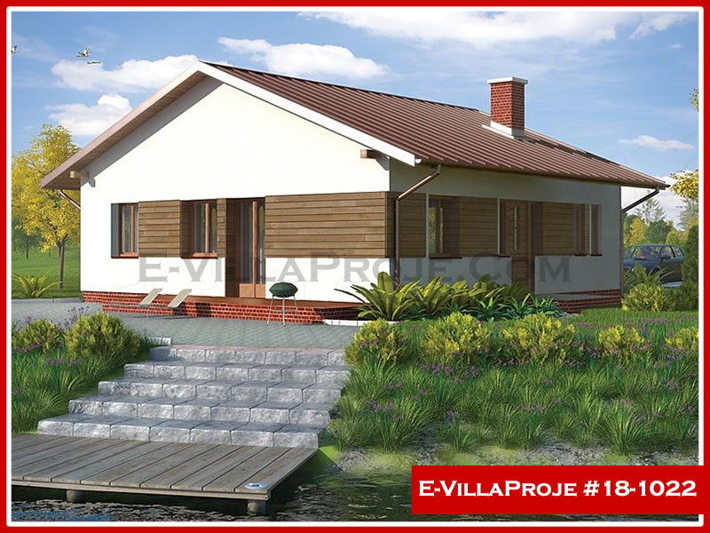 CVL-18-1022 • 100 m² 3+1 Tek Katlı Çelik Villa - Mimari Kat Planı ve Dış Cephe