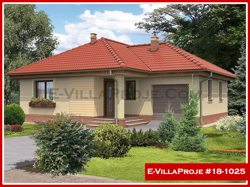 CVL-18-1025 • 100 m² 3+1 Tek Katlı Çelik Villa - Mimari Kat Planı ve Dış Cephe