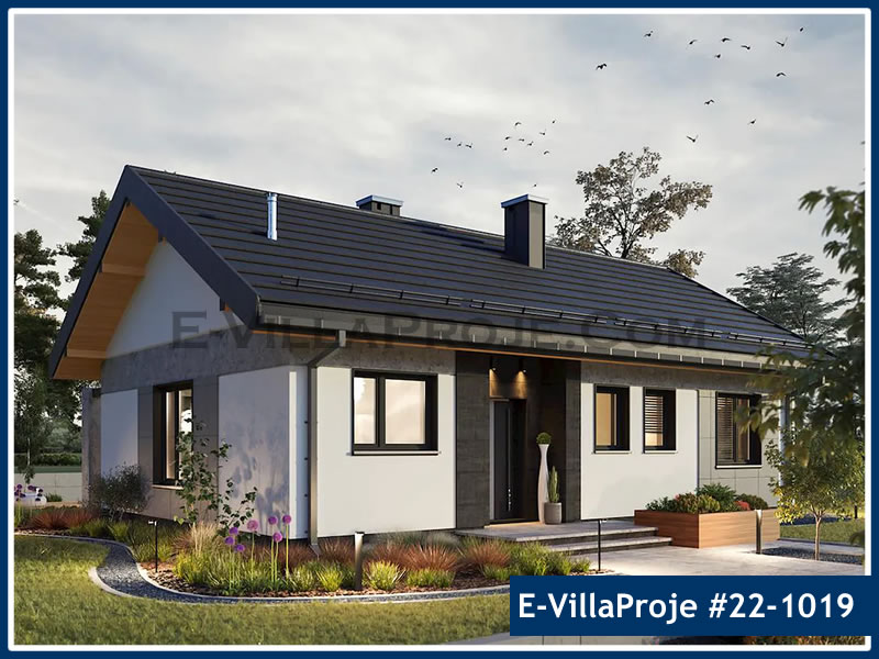 CVL-22-1019 • 101 m² 3+1 Tek Katlı Çelik Villa - Mimari Kat Planı ve Dış Cephe
