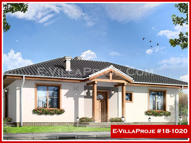 CVL-18-1020 • 102 m² 3+1 Tek Katlı Çelik Villa - Mimari Kat Planı ve Dış Cephe