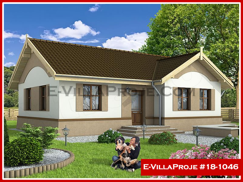 CVL-18-1046 • 102 m² 3+1 Tek Katlı Çelik Villa - Mimari Kat Planı ve Dış Cephe