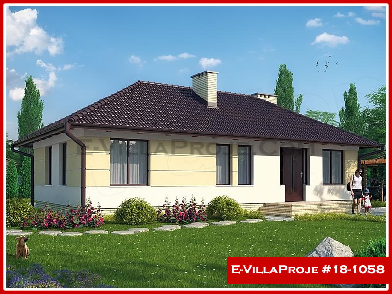CVL-18-1058 • 102 m² 3+1 Tek Katlı Çelik Villa - Mimari Kat Planı ve Dış Cephe