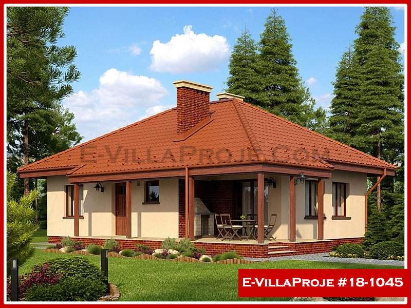 CVL-18-1045 • 103 m² 3+1 Tek Katlı Çelik Villa - Mimari Kat Planı ve Dış Cephe