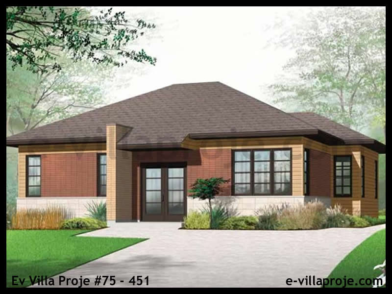 CVL-75-451 • 104 m² 3+1 Tek Katlı Çelik Villa - Mimari Kat Planı ve Dış Cephe