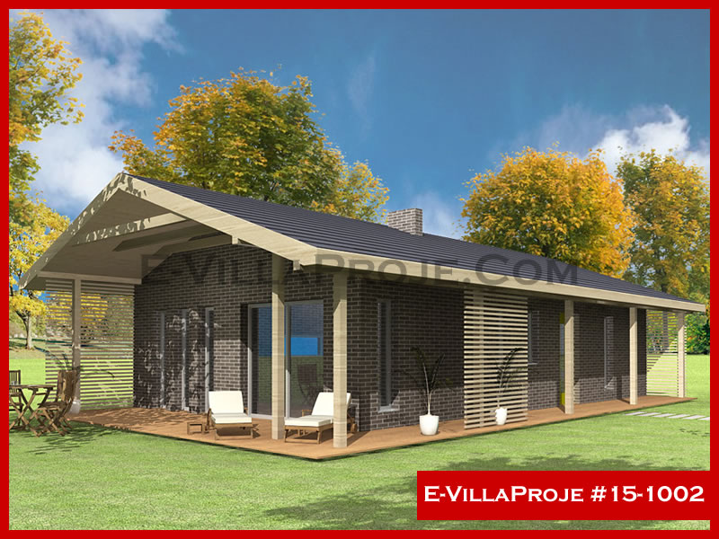 CVL-15-1002 • 104 m² 3+1 Tek Katlı Çelik Villa - Mimari Kat Planı ve Dış Cephe
