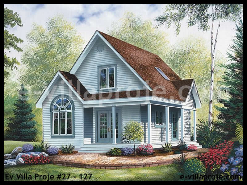 CVL-27-127 • 105 m² 3+1 Dubleks Çelik Villa - Mimari Kat Planı ve Dış Cephe