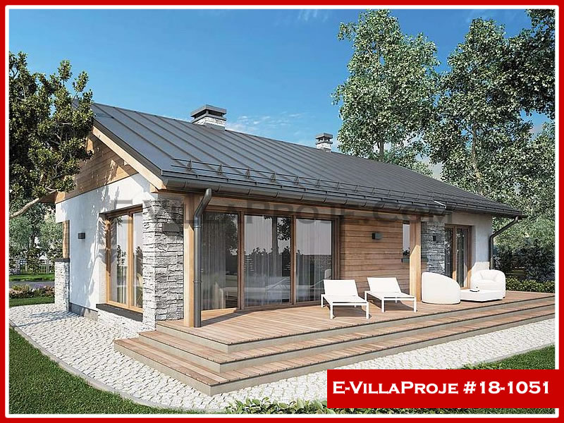 CVL-18-1051 • 106 m² 3+1 Tek Katlı Çelik Villa - Mimari Kat Planı ve Dış Cephe