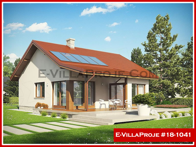 CVL-18-1041 • 106 m² 3+1 Tek Katlı Çelik Villa - Mimari Kat Planı ve Dış Cephe