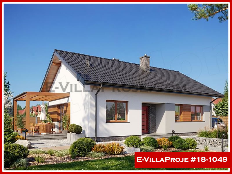 CVL-18-1049 • 106 m² 3+1 Tek Katlı Çelik Villa - Mimari Kat Planı ve Dış Cephe