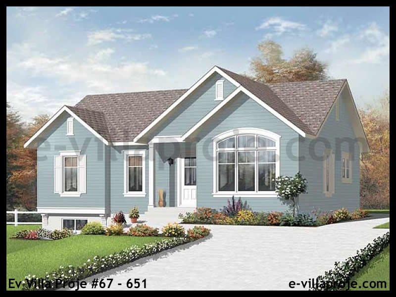 CVL-67-651 • 107 m² 3+1 Tek Katlı Çelik Villa - Mimari Kat Planı ve Dış Cephe
