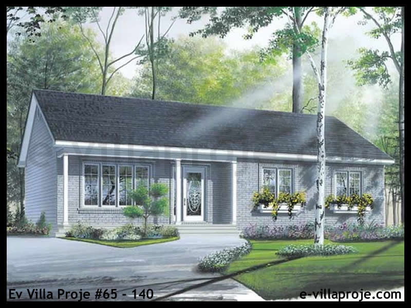 CVL-65-140 • 107 m² 3+1 Tek Katlı Çelik Villa - Mimari Kat Planı ve Dış Cephe