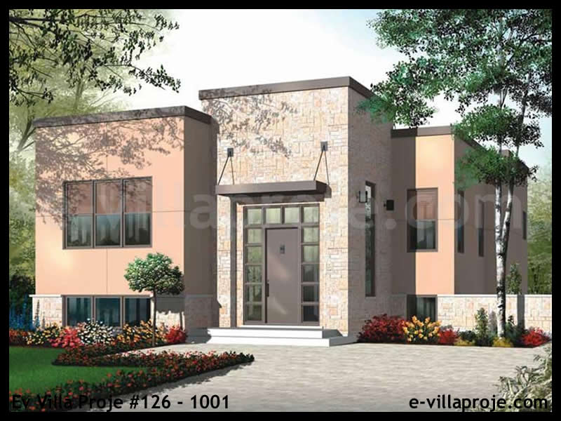 CVL-126-1001 • 109 m² 3+1 Tek Katlı Çelik Villa - Mimari Kat Planı ve Dış Cephe