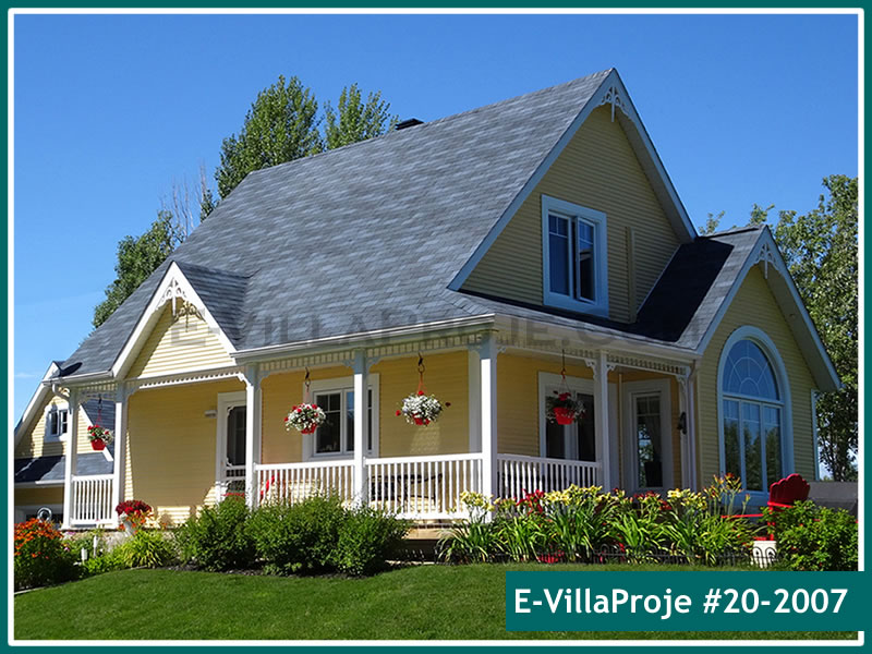 CVL-20-2007 • 110 m² 3+1 Dubleks Çelik Villa - Mimari Kat Planı ve Dış Cephe