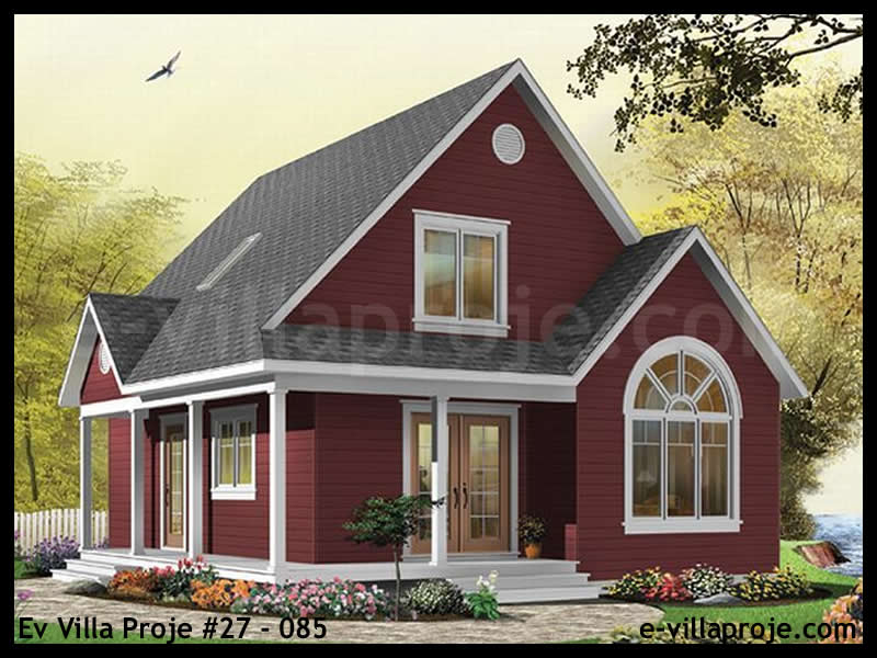 CVL-27-085 • 110 m² 3+1 Dubleks Çelik Villa - Mimari Kat Planı ve Dış Cephe