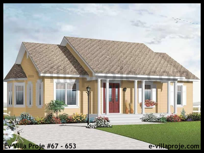 CVL-67-653 • 110 m² 3+1 Tek Katlı Çelik Villa - Mimari Kat Planı ve Dış Cephe