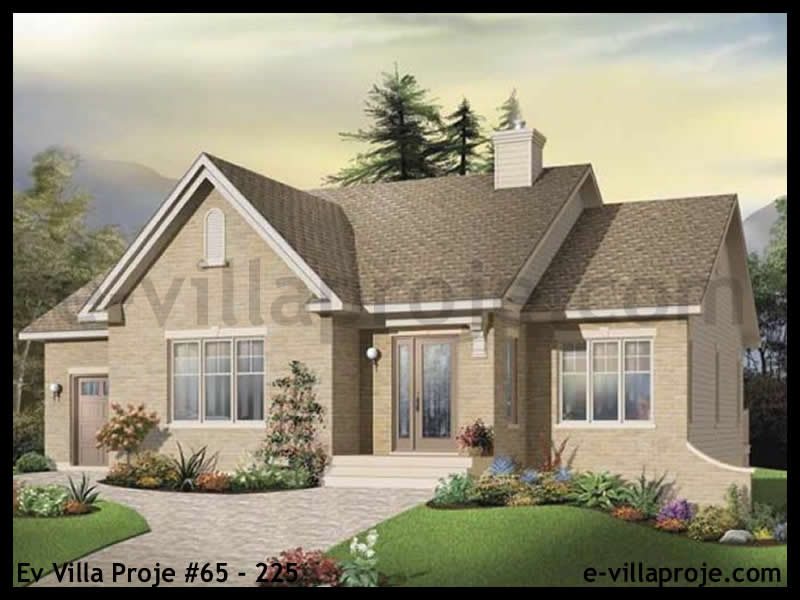 CVL-65-225 • 112 m² 3+1 Tek Katlı Çelik Villa - Mimari Dış Cephe ve Kat Planı