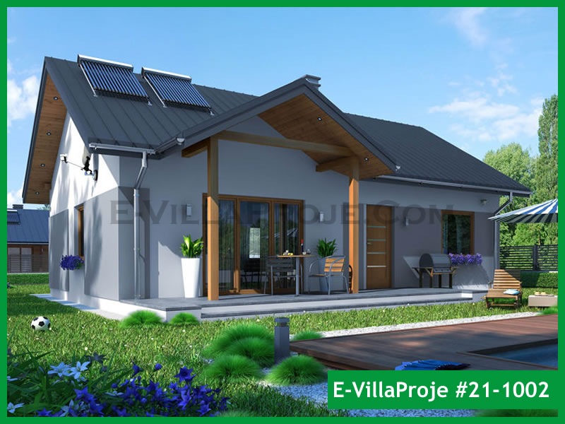 CVL-21-1002 • 112 m² 3+1 Tek Katlı Çelik Villa - Mimari Kat Planı ve Dış Cephe