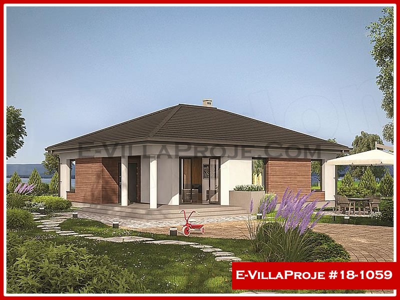 CVL-18-1059 • 112 m² 3+1 Tek Katlı Çelik Villa - Mimari Kat Planı ve Dış Cephe