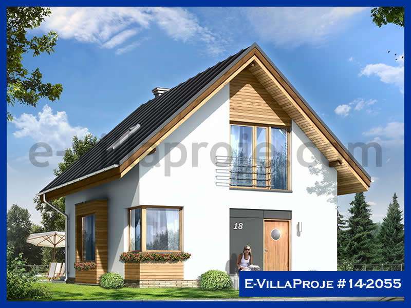 CVL-14-2055 • 113 m² 3+1 Dubleks Çelik Villa - Mimari Kat Planı ve Dış Cephe