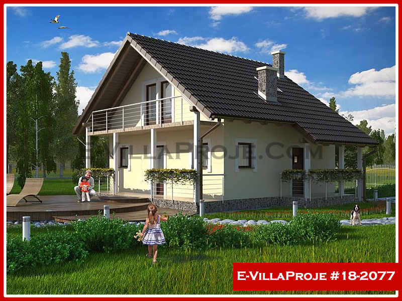 CVL-18-2077 • 114 m² 3+1 Dubleks Çelik Villa - Mimari Kat Planı ve Dış Cephe