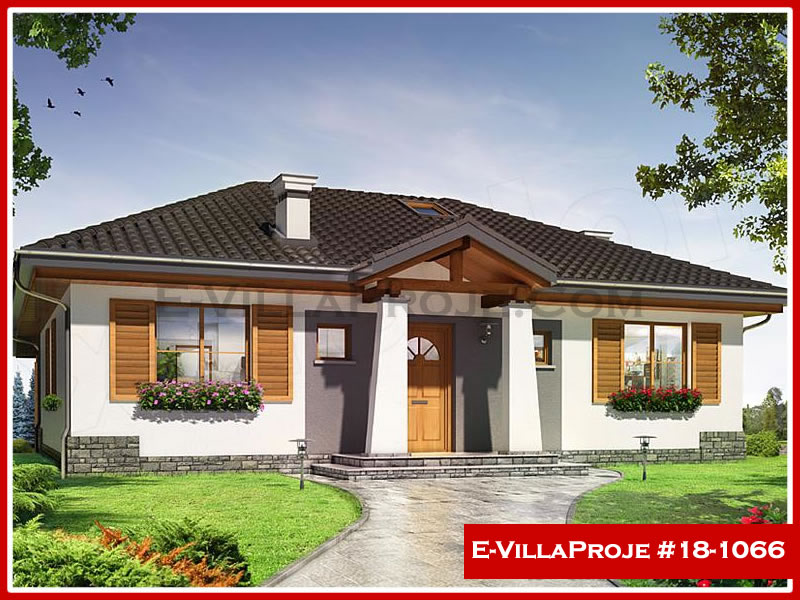CVL-18-1066 • 116 m² 3+1 Tek Katlı Çelik Villa - Mimari Kat Planı ve Dış Cephe