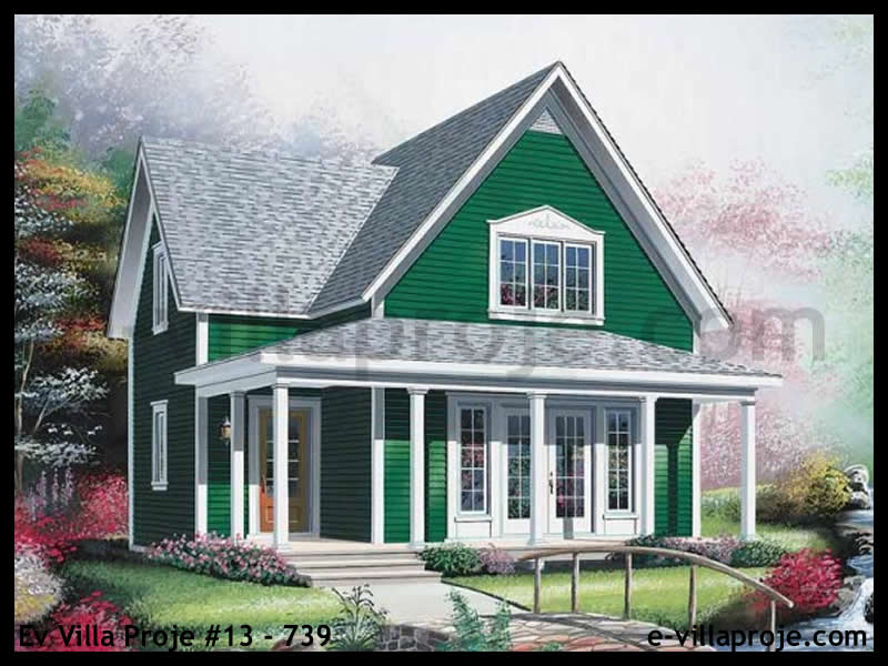CVL-13-739 • 117 m² 3+1 Dubleks Çelik Villa - Mimari Kat Planı ve Dış Cephe
