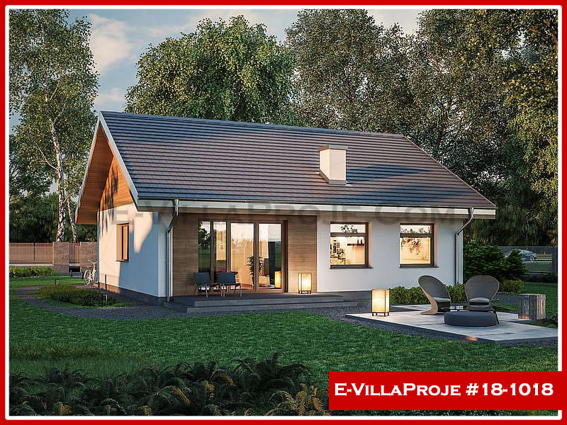 CVL-18-1018 • 118 m² 3+1 Tek Katlı Çelik Villa - Mimari Kat Planı ve Dış Cephe