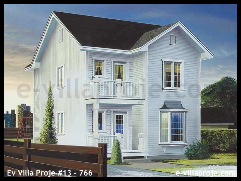 CVL-13-766 • 119 m² 3+1 Dubleks Çelik Villa - Mimari Kat Planı ve Dış Cephe