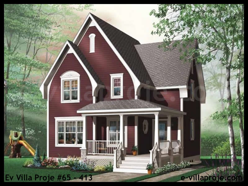 CVL-65-413 • 119 m² 3+1 Tek Katlı Çelik Villa - Mimari Dış Cephe ve Kat Planı