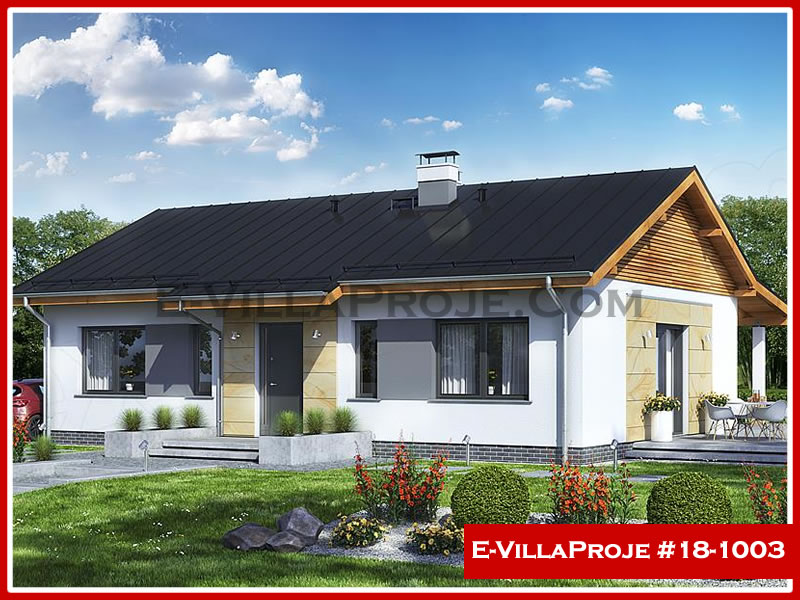 CVL-18-1003 • 119 m² 3+1 Tek Katlı Çelik Villa - Mimari Kat Planı ve Dış Cephe