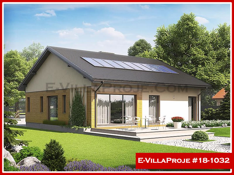 CVL-18-1032 • 120 m² 3+1 Tek Katlı Çelik Villa - Mimari Kat Planı ve Dış Cephe