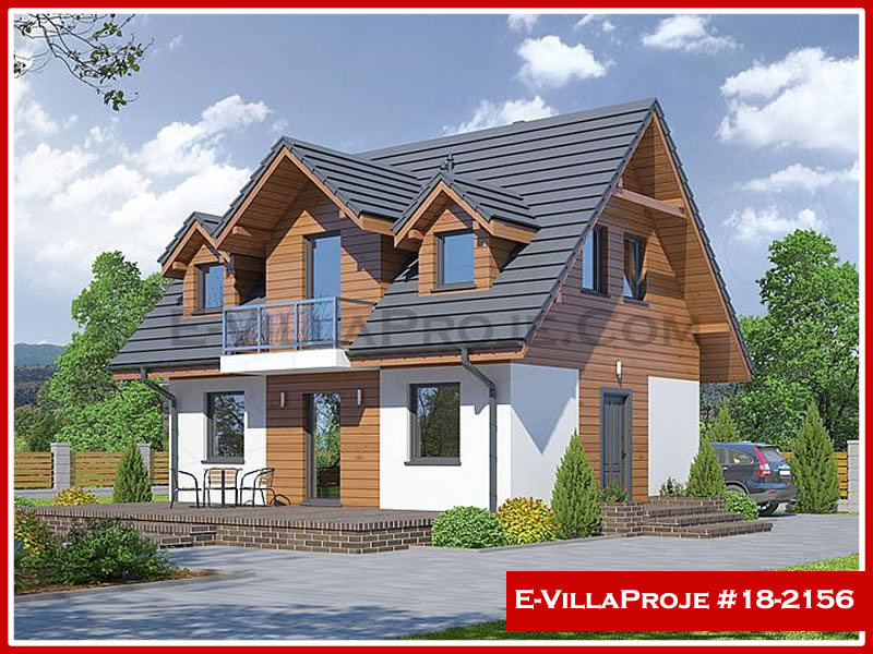 CVL-18-2156 • 122 m² 3+1 Dubleks Çelik Villa - Mimari Kat Planı ve Dış Cephe