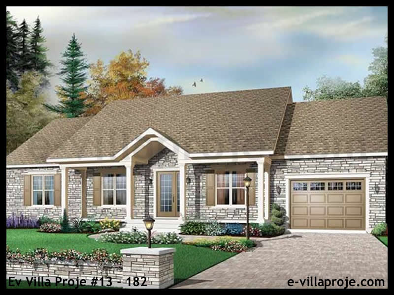 CVL-13-182 • 122 m² 3+1 Tek Katlı Çelik Villa - Mimari Kat Planı ve Dış Cephe