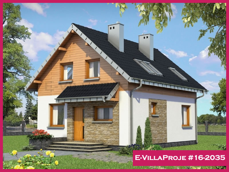 CVL-16-2035 • 123 m² 3+1 Dubleks Çelik Villa - Mimari Kat Planı ve Dış Cephe
