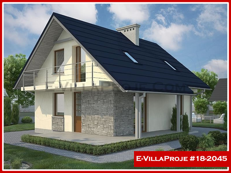 CVL-18-2045 • 123 m² 3+1 Dubleks Çelik Villa - Mimari Kat Planı ve Dış Cephe
