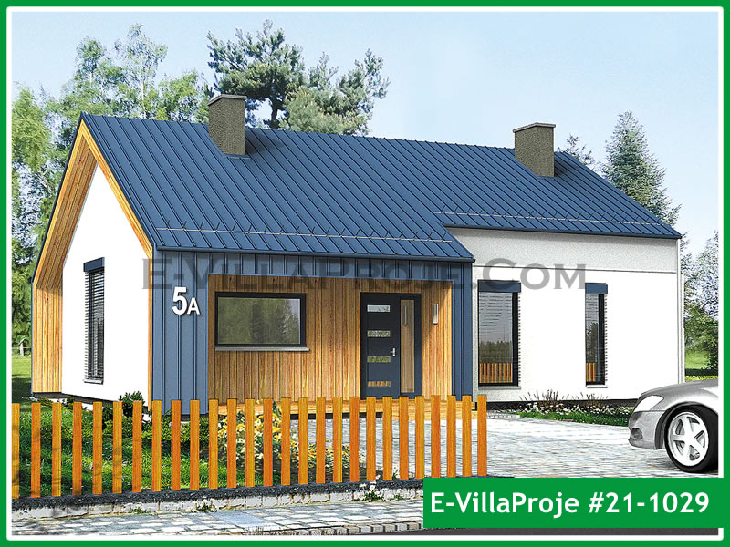 CVL-21-1029 • 124 m² 3+1 Tek Katlı Çelik Villa - Mimari Kat Planı ve Dış Cephe