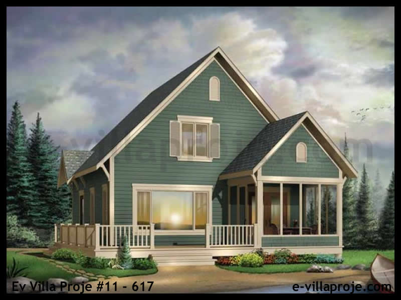CVL-11-617 • 125 m² 3+1 Dubleks Çelik Villa - Mimari Kat Planı ve Dış Cephe