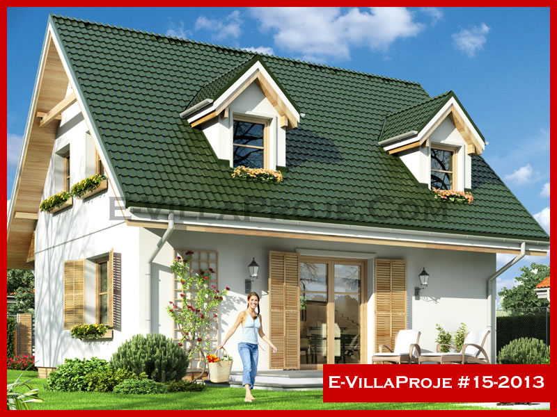 CVL-15-2013 • 127 m² 3+1 Dubleks Çelik Villa - Mimari Kat Planı ve Dış Cephe
