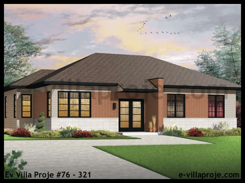 CVL-76-321 • 127 m² 3+1 Tek Katlı Çelik Villa - Mimari Kat Planı ve Dış Cephe