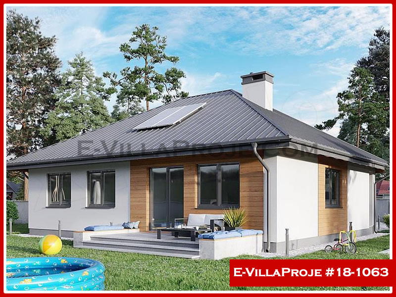 CVL-18-1063 • 127 m² 3+1 Tek Katlı Çelik Villa - Mimari Kat Planı ve Dış Cephe