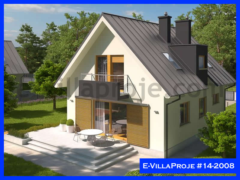 CVL-14-2008 • 129 m² 3+1 Dubleks Çelik Villa - Mimari Kat Planı ve Dış Cephe