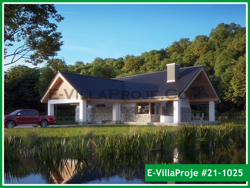 CVL-21-1025 • 129 m² 3+1 Tek Katlı Çelik Villa - Mimari Kat Planı ve Dış Cephe