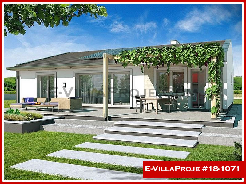 CVL-18-1071 • 129 m² 3+1 Tek Katlı Çelik Villa - Mimari Kat Planı ve Dış Cephe