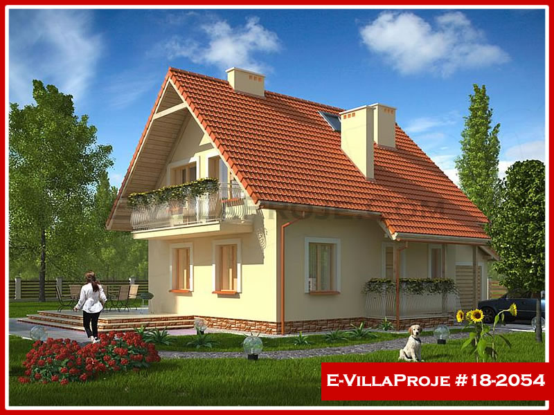 CVL-18-2054 • 130 m² 3+1 Dubleks Çelik Villa - Mimari Kat Planı ve Dış Cephe
