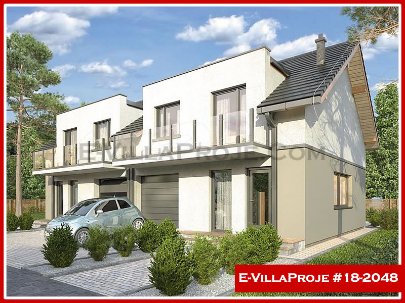 CVL-18-2048 • 130 m² 3+1 Dubleks Çelik Villa - Mimari Kat Planı ve Dış Cephe