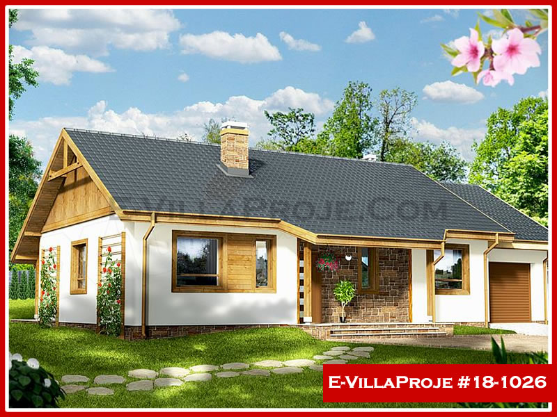 CVL-18-1026 • 130 m² 3+1 Tek Katlı Çelik Villa - Mimari Kat Planı ve Dış Cephe