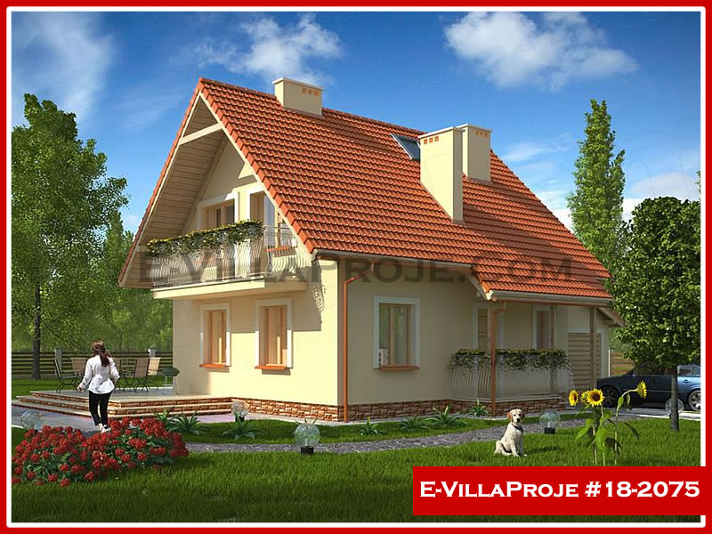 CVL-18-2075 • 131 m² 3+1 Dubleks Çelik Villa - Mimari Kat Planı ve Dış Cephe