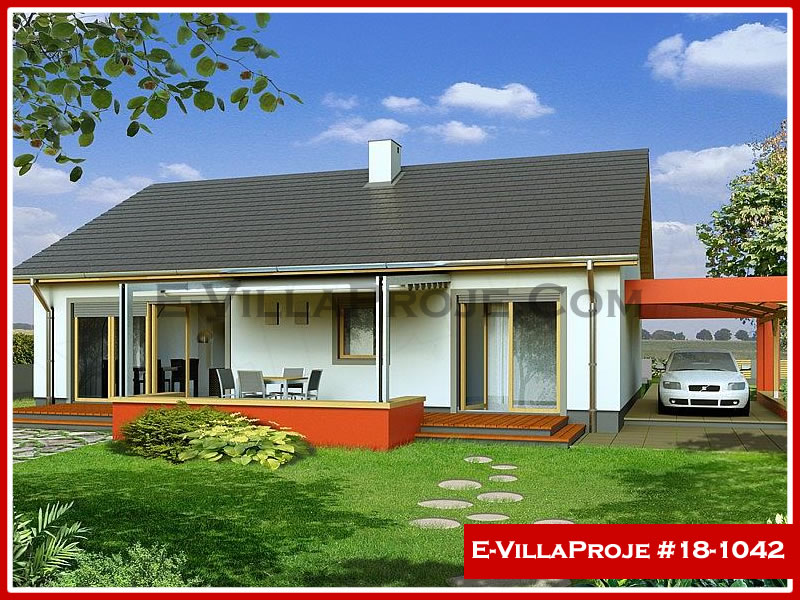 CVL-18-1042 • 131 m² 3+1 Tek Katlı Çelik Villa - Mimari Kat Planı ve Dış Cephe